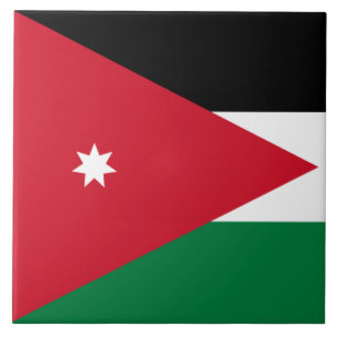 Flag of Jordan Ceramic Tile
