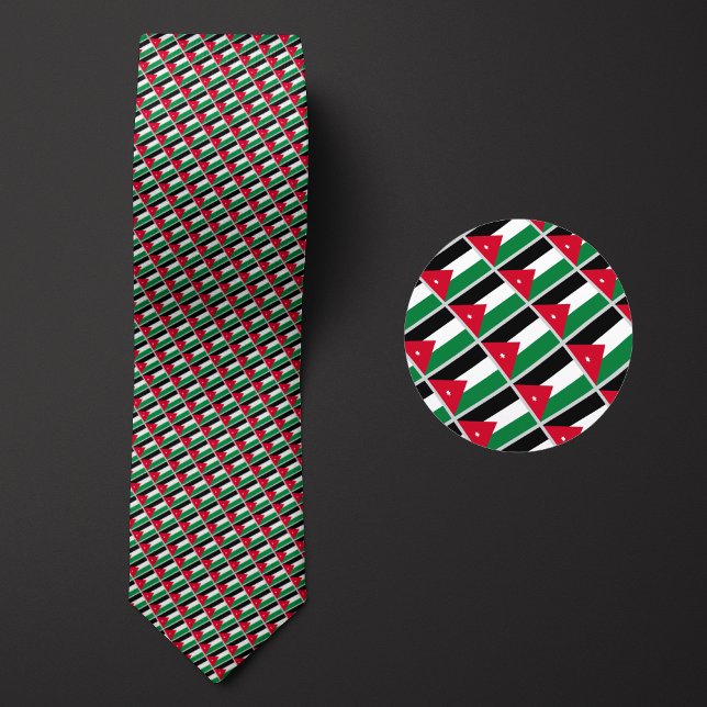 Flag of Jordan Pattern Neck Tie (Creator Uploaded)