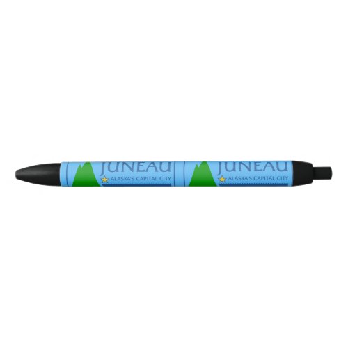 Flag of Juneau Alaska Black Ink Pen