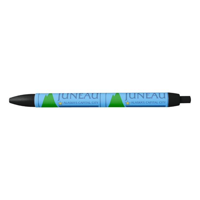 Flag of Juneau, Alaska Black Ink Pen (Front)