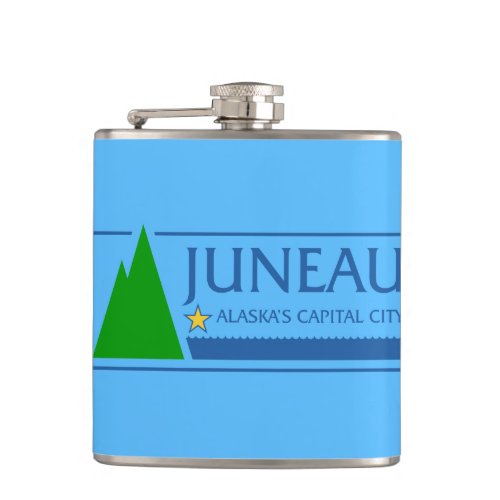 Flag of Juneau Alaska Flask