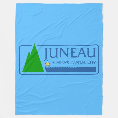 Flag of Juneau Alaska Fleece Blanket