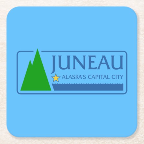 Flag of Juneau Alaska Square Paper Coaster