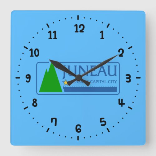Flag of Juneau Alaska Square Wall Clock