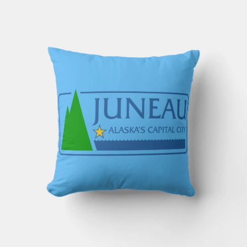 Flag of Juneau Alaska Throw Pillow