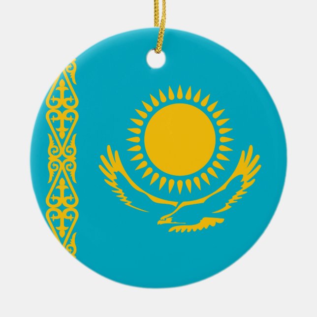 Flag of Kazakhstan Ceramic Ornament (Front)
