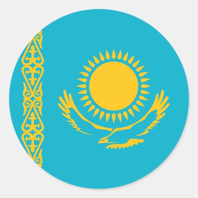 Flag of Kazakhstan Classic Round Sticker (Front)