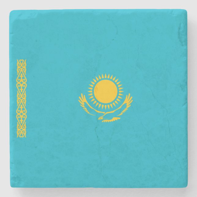 Flag of Kazakhstan Stone Coaster (Front)