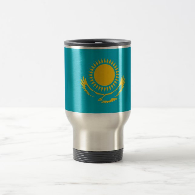 Flag of Kazakhstan Travel/Commuter Mug (Center)