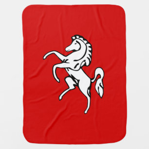Flag of Kent (White Horse) (County of England, UK) Baby Blanket