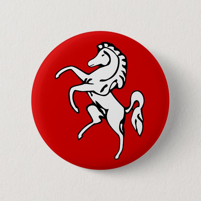 Flag of Kent (White Horse) (County of England, UK) Button (Front)