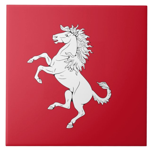 Flag of Kent (White Horse) (County of England, UK) Ceramic Tile (Front)