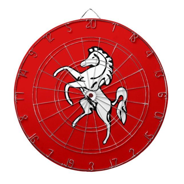 Flag of Kent (White Horse) (County of England, UK) Dart Board (Front)