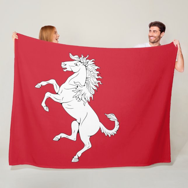 Flag of Kent (White Horse) (County of England, UK) Fleece Blanket (In Situ)