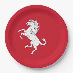 Flag of Kent (White Horse) (County of England, UK) Paper Plates