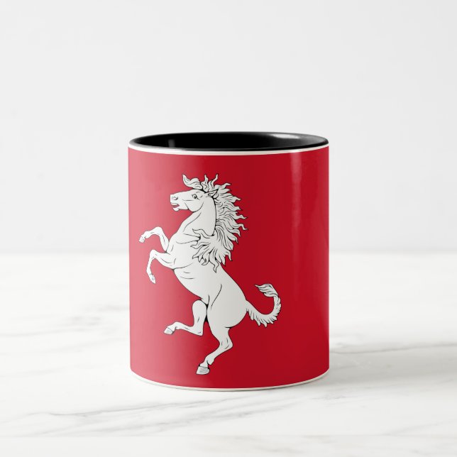 Flag of Kent (White Horse) (County of England, UK) Two-Tone Coffee Mug (Center)