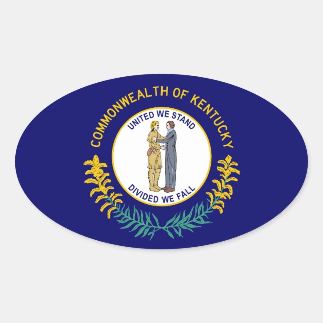 Flag of Kentucky Oval Sticker (Front)