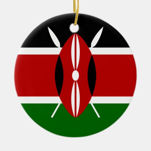 Flag of Kenya Africa Ceramic Ornament