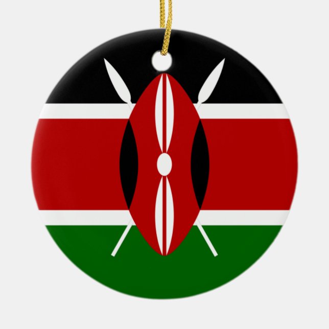 Flag of Kenya Africa Ceramic Ornament (Front)