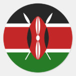Flag of Kenya Africa Classic Round Sticker