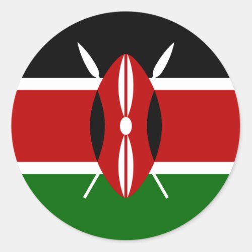 Flag of Kenya Africa Classic Round Sticker