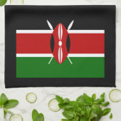 Flag of Kenya Africa Kitchen Towel (Folded)