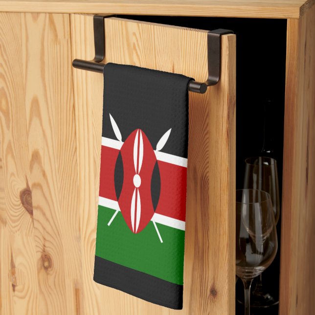 Flag of Kenya Africa Kitchen Towel (Thirds Fold)