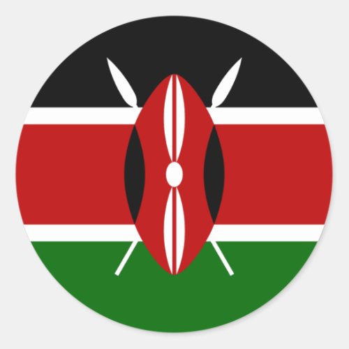 Flag of Kenya Classic Round Sticker