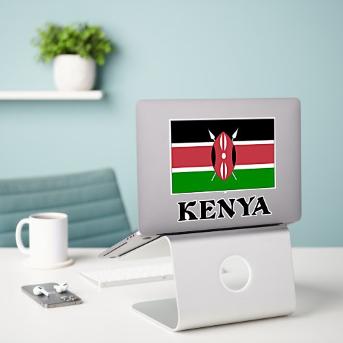 Flag of Kenya labeled Sticker