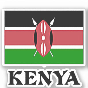 Flag of Kenya, labeled Sticker