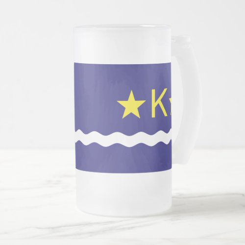 Flag of Kinshasa Congo Frosted Glass Beer Mug