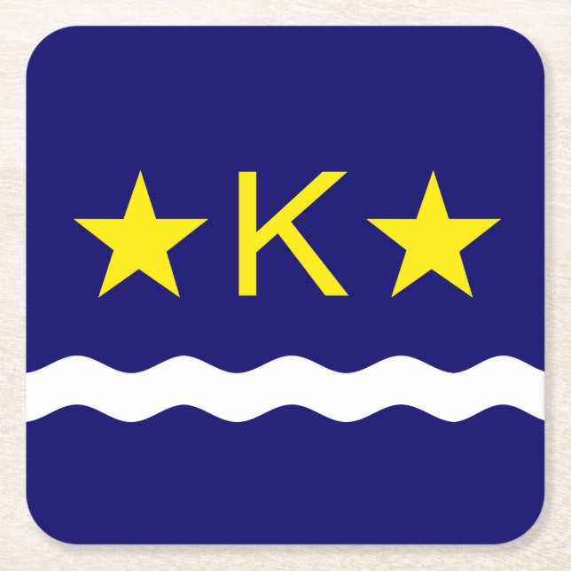 Flag of Kinshasa, Congo Square Paper Coaster (Front)