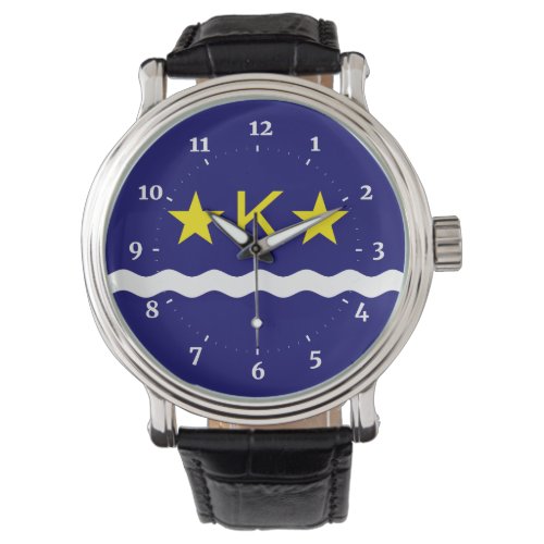 Flag of Kinshasa Congo Wristwatch