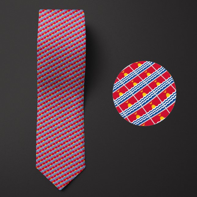 Flag of Kiribati Pattern Neck Tie (Creator Uploaded)