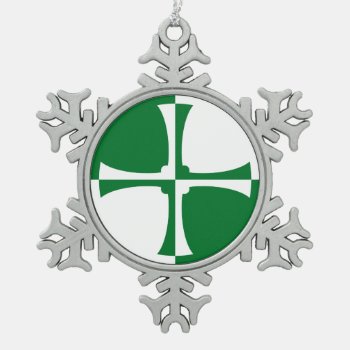 Flag Of Kirkcudbrightshire Snowflake Pewter Christmas Ornament by FlagsOfBritain at Zazzle