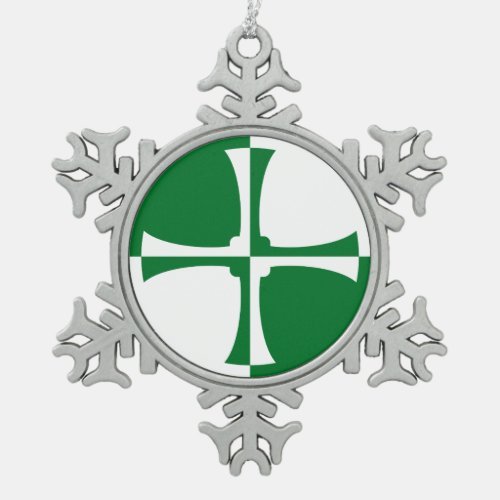 Flag of Kirkcudbrightshire Snowflake Pewter Christmas Ornament