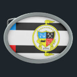 Flag of Knoxville, Tennessee Belt Buckle<br><div class="desc">Belt Buckle with a design with the flag of Knoxville,  Tennessee. A black,  white,  blue,  and red flag</div>