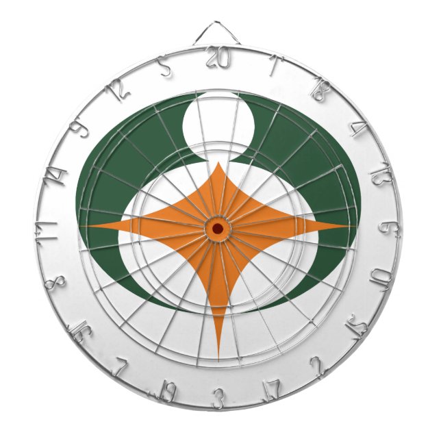 Flag of Koga, Shiga, Japan Dartboard With Darts (Front)