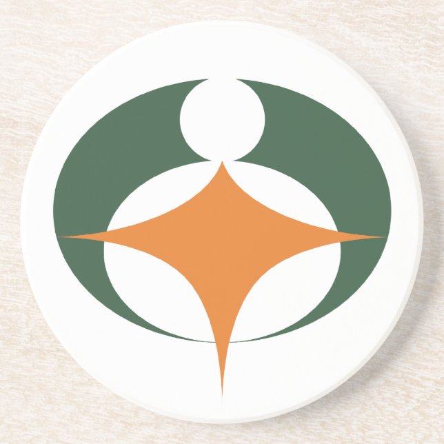 Flag of Koga, Shiga, Japan Sandstone Coaster (Front)