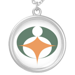 Flag of Koga, Shiga, Japan Silver Plated Necklace