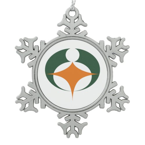 Flag of Koga, Shiga, Japan Snowflake Pewter Christmas Ornament
