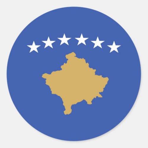 Flag of kosovo classic round sticker