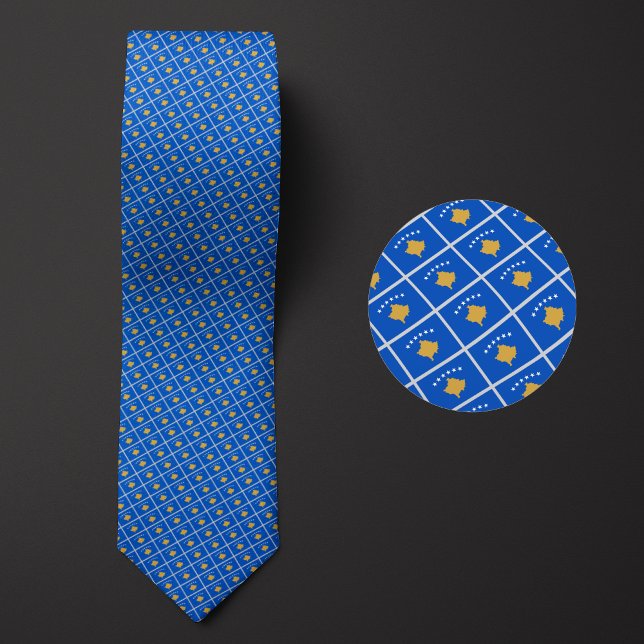 Flag of Kosovo Pattern Neck Tie (Creator Uploaded)