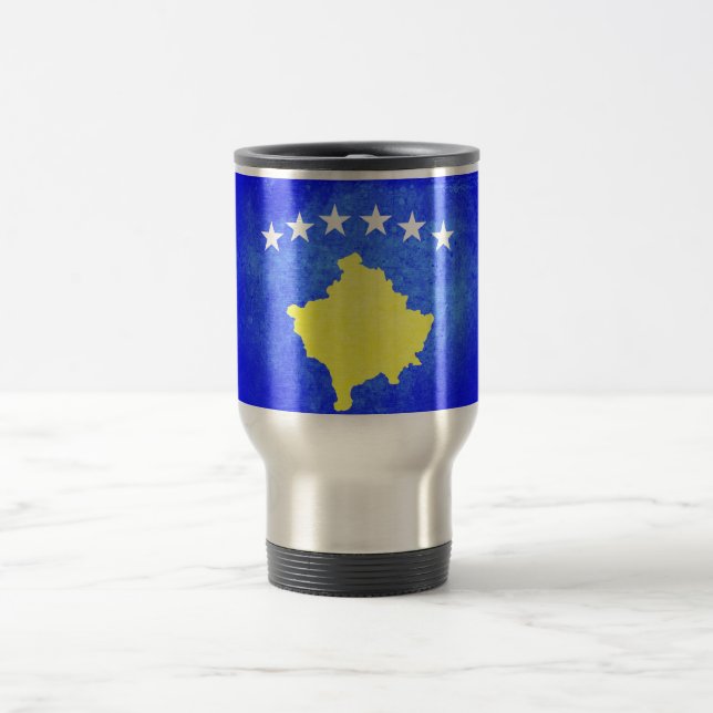 Flag of Kosovo Travel Mug (Center)
