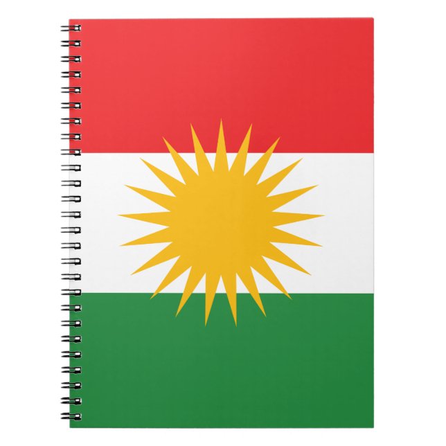 Flag of Kurdistan (Alay Kurdistan or Alaya Rengîn) Notebook (Front)