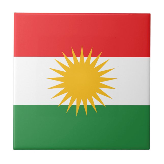 Flag of Kurdistan (Alay Kurdistan or Alaya Rengîn) Tile (Front)