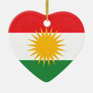 Flag of Kurdistan; Kurd; Kurdish Ceramic Ornament