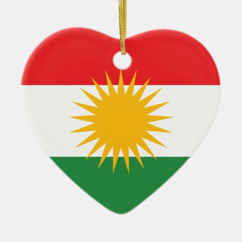 Flag of Kurdistan Kurd Kurdish Ceramic Ornament