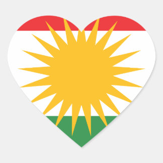 Flag of Kurdistan; Kurd; Kurdish Heart Sticker
