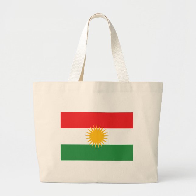 Flag of Kurdistan; Kurd; Kurdish Large Tote Bag (Front)
